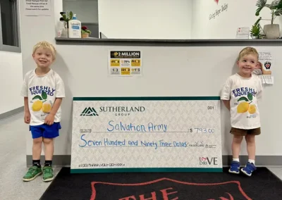 Fresh Squeeze and Sweets Donation to Salvation Army Trail June 2025